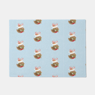 Cute Winter Bird Holiday Design Christmas Doormat