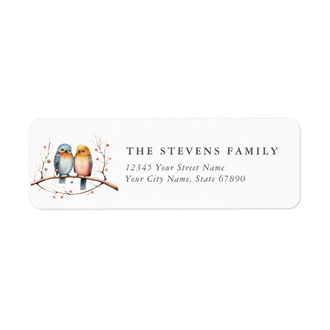 Cute Winter Bird Return Address Labels (Front)