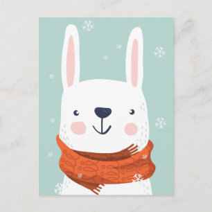 Cute Winter Bunny postcard