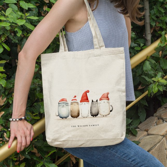 Cute Winter Cats Sweater Furry & Bright Christmas  Tote Bag (Creator Uploaded)