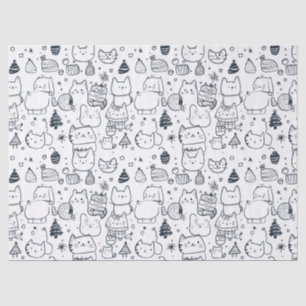 Cute Winter Christmas Doodle Pattern (1) Tissue Paper