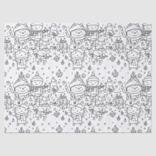 Cute Winter Christmas Doodle Pattern (2) Tissue Paper
