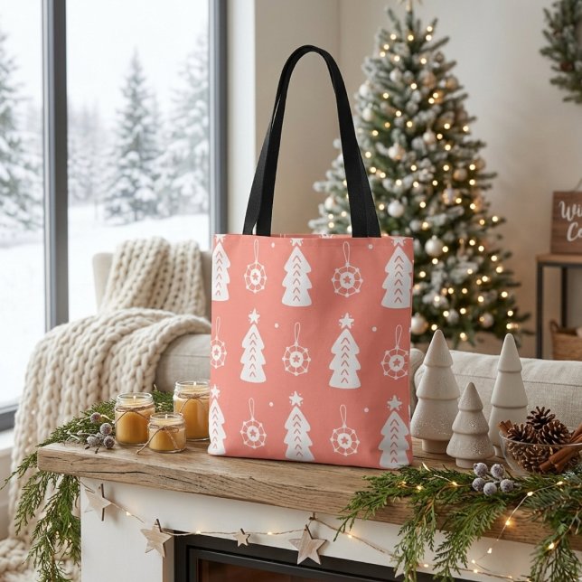 Cute winter Christmas tree pastel shopping bag  (Creator Uploaded)