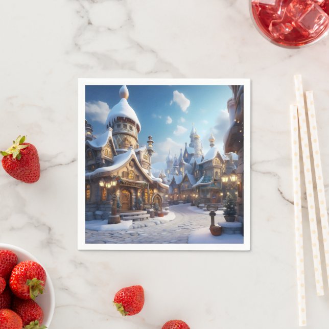Cute Winter City Napkin (Insitu)