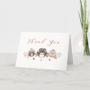 Cute Winter Clothes Christmas Baby Shower Thank You Card