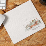 Cute Winter Dachshund Dog | Monogram Mouse Pad<br><div class="desc">Add a touch of charm to your workspace with this adorable Cute Winter Dachshund Dog Mouse Pad. Featuring a whimsical watercolor illustration of a playful dachshund dashing through a snowy wonderland, this design brings warmth and holiday cheer to any desk. The soft colour palette and delicate winter accents, like snowflakes...</div>