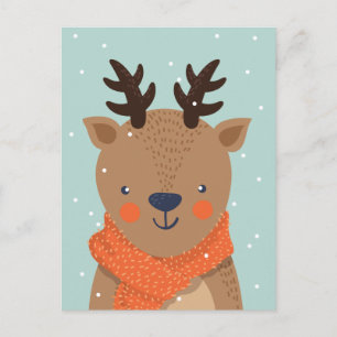 Cute Winter Deer postcard