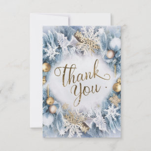 Cute Winter Enchanted Happy Holidays Thank You Card