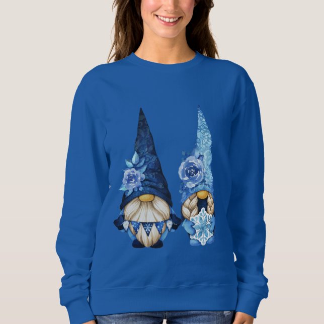 Cute Winter Floral Gnomes Sweatshirt (Front)