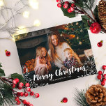 Cute Winter Foliage Photo Merry Christmas Postcard<br><div class="desc">Simple cute photo Christmas card,  featuring a white calligraphy font,  great for dark pictures.</div>
