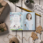 Cute Winter Forest Fairy Christmas Girl Birthday Thank You Card<br><div class="desc">Thank friends and family with this Cute Forest Winter Fairy Birthday Thank You Card. Add a photo of your little fairy and customise the text.</div>