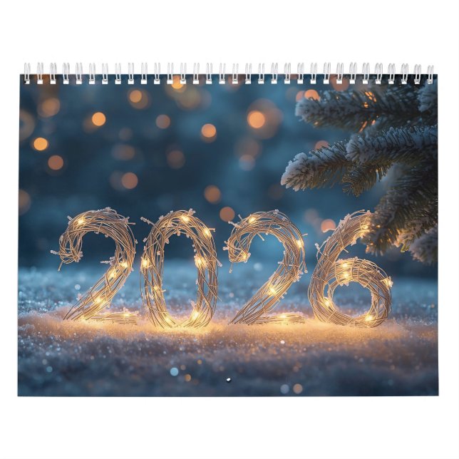 cute winter fox new year 2026 calendar (Cover)