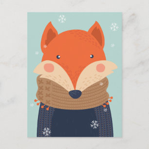 Cute Winter Fox postcard