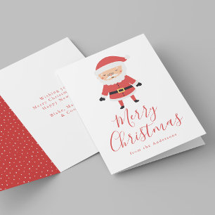 Cute Winter Friends Santa Claus Non-Photo Holiday Card