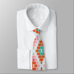 Cute Winter Geometric Diamond Pattern Teal Pink  Tie<br><div class="desc">Cute Winter Geometric Diamond Pattern in Teal and Pink Neck Tie</div>