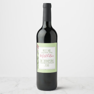 Cute Winter Greenery Christmas Wine Label