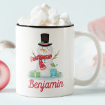 Cute Winter Happy Snowman Mug<br><div class="desc">Give a cute snowman mug to someone special,  or treat yourself to a mug for all your cocoa drinking in the winter season. Personalise it for a great gift! Designed for you by Blackberry Boulevard.</div>