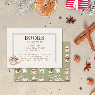 Cute Winter Holiday Baby Shower Book Request  Enclosure Card