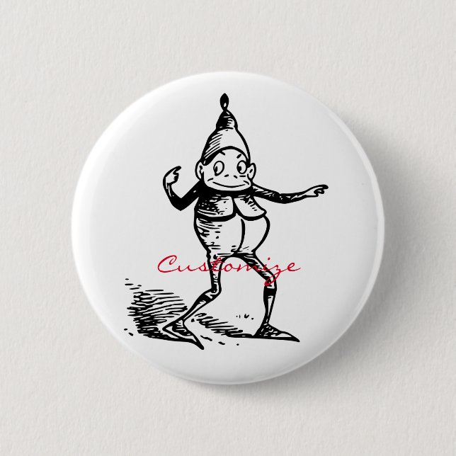 Cute Winter Holiday Elf Gnome Thunder_Cove 6 Cm Round Badge (Front)