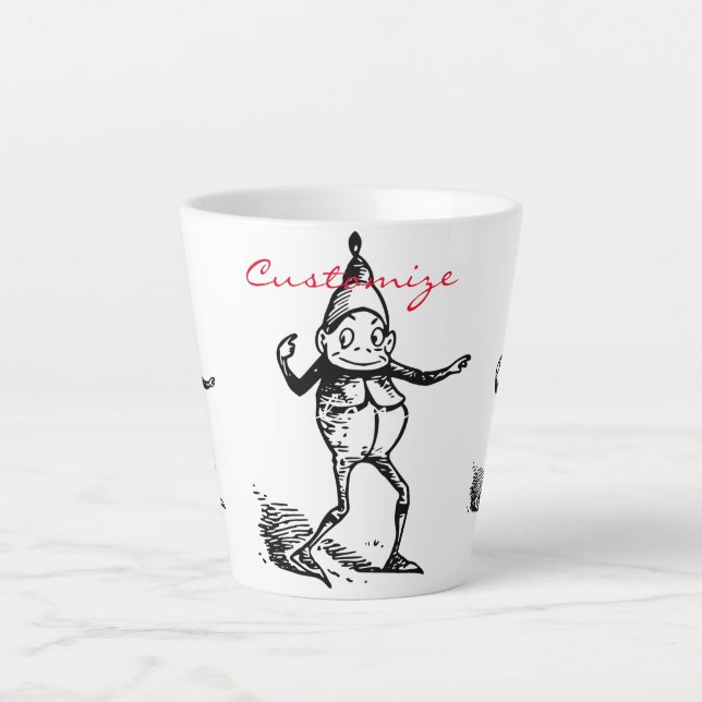 Cute Winter Holiday Elf Thunder_Cove Latte Mug (Front)