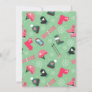 Cute Winter Holiday Sports Pattern  Announcement