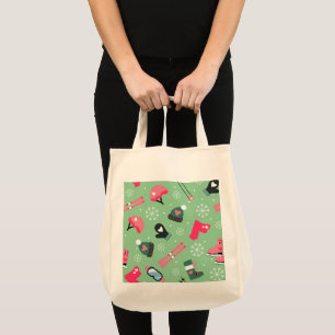 Cute Winter Holiday Sports Pattern Tote Bag