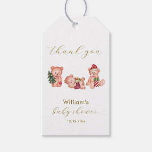 Cute Winter It's Cold Outside Bear Baby Shower Gift Tags