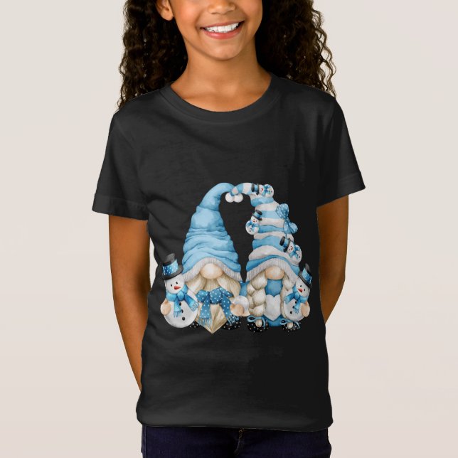 Cute Winter Lover Matching Gnomes For Women With S T-Shirt (Front)