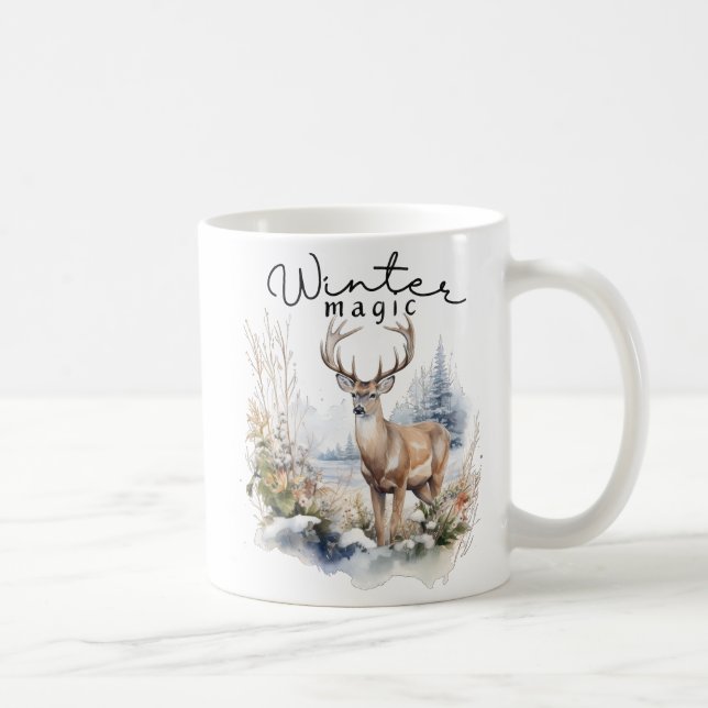 Cute Winter Magic/Deer Coffee Mug (Right)