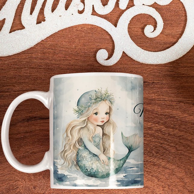 Cute Winter Mermaid Christmas  Coffee Mug (Creator Uploaded)