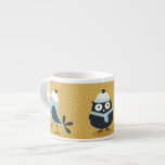 Cute Winter Owl and Birds Nordic Illustration Espresso Cup<br><div class="desc">Trio of cute winter birds illustrations.</div>