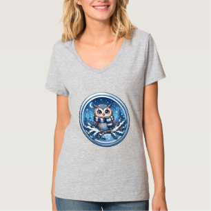 Cute Winter Owl Ornament T-Shirt