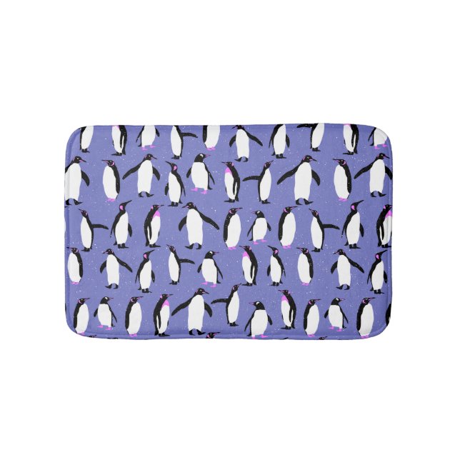 Cute winter penguin pattern bath mat (Front)