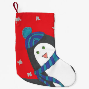 Cute Winter Penguin Small Christmas Stocking