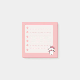 Cute Winter Polar Bear 3x3 To Do List Post-it Note
