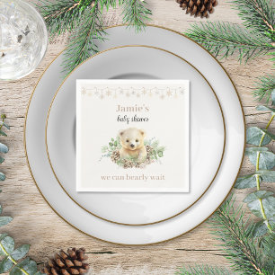 Cute Winter Polar Bear Gender Neutral Baby Shower Napkin