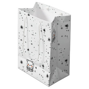 Cute Winter Polar Bear Snowflake Medium Gift Bag