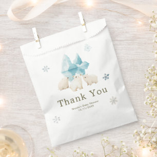 Cute Winter Polar Bears Baby Shower Favour Bags
