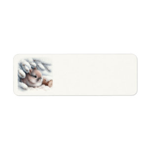 Cute Winter Rabbit Address Labels