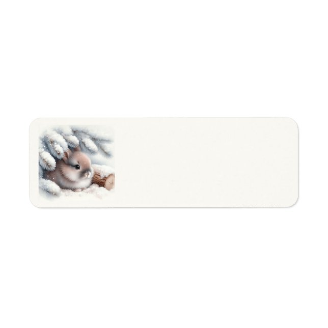 Cute Winter Rabbit Address Labels (Front)