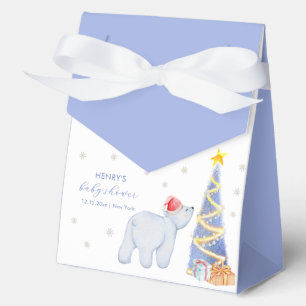 Cute Winter Santa Polar Bear Baby Shower Favour Box