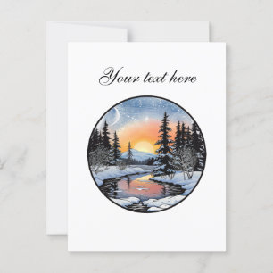 Cute Winter scene customisable Postcard