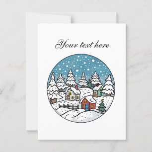 Cute Winter scene customisable  Postcard
