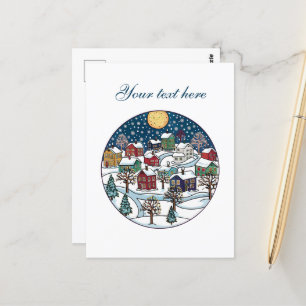 Cute Winter scene customisable Postcard