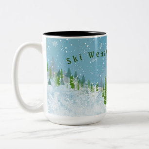 Cute Winter Scene Personalized Two-Tone coffee mug