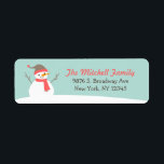 Cute Winter Snowman<br><div class="desc">Custom designed holiday return address labels with a cute winter snowman illustration. Personalise it with your family name and address for the perfect Christmas return address labels. Click Customise It to change text fonts and colours and create your own one of a kind design.</div>