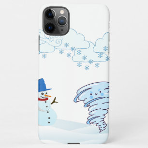 Cute winter snowman and wind iPhone 11Pro max case