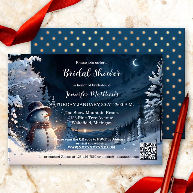 Cute Winter Snowman Bridal Shower Invitation (Creator Uploaded)