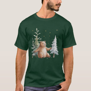 Cute Winter Snowy Bear Whimsical Woodland Winter T-Shirt