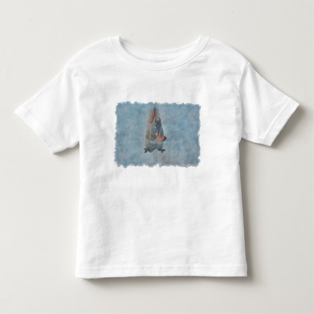 Cute Winter Squirrel with a Peanut Toddler T-Shirt (Front)